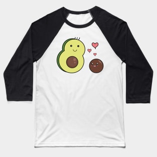 Mr Avocado Kawaii And Baby Avocado Kawaii Baseball T-Shirt